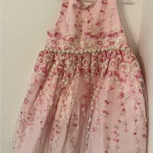 American Princess Pink Dress with Floral Details